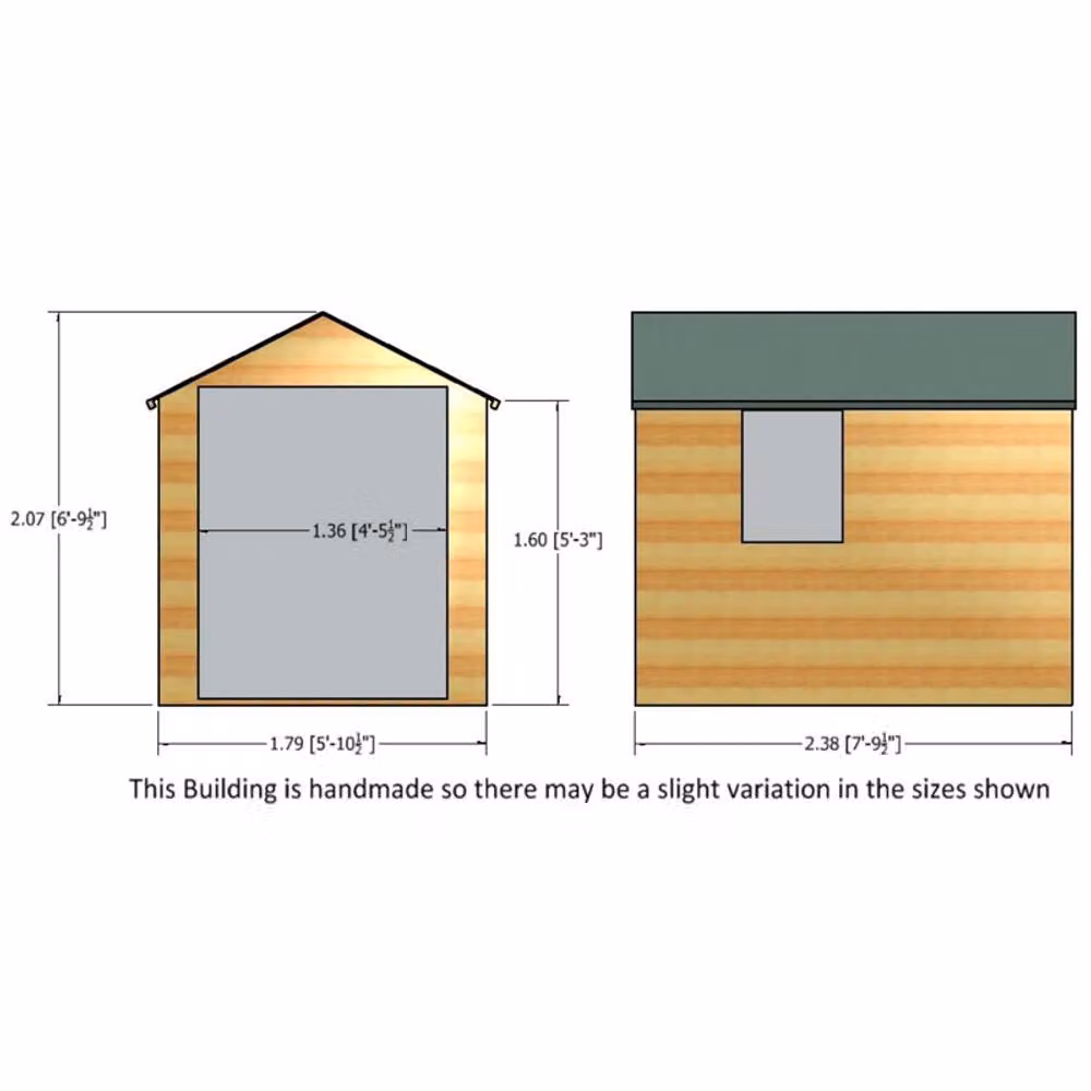 Shires Warwick Brown Tongue and Groove Garden Shed Workshop with Double Doors – 2