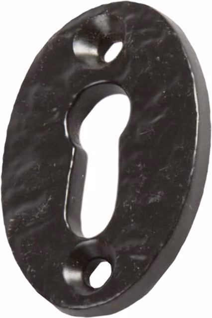 Hammer and Tongs Matt Black Iron Rustic Escutcheon Plate