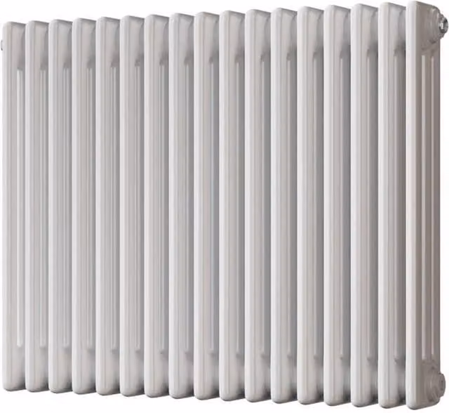 UK Radiators Alpha White 3 Column Traditional Cast-Iron Style Steel Radiator with Feet, W: 777 mm, H: 600 mm