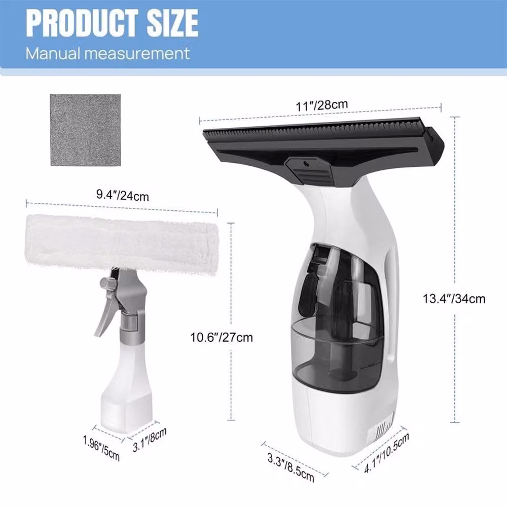 Ventryn Rechargeable Window Vacuum Cleaner with 150ml Tank in White – 2