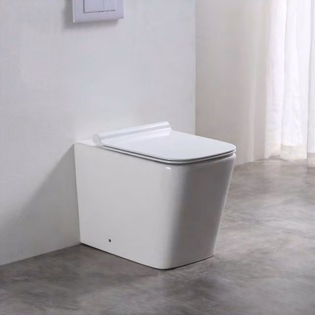 Limoge Oran White Ceramic Back-to-Wall Rimless Toilet with Soft-Close Seat, W/D/H: 42 x 35 x 40.5 cm