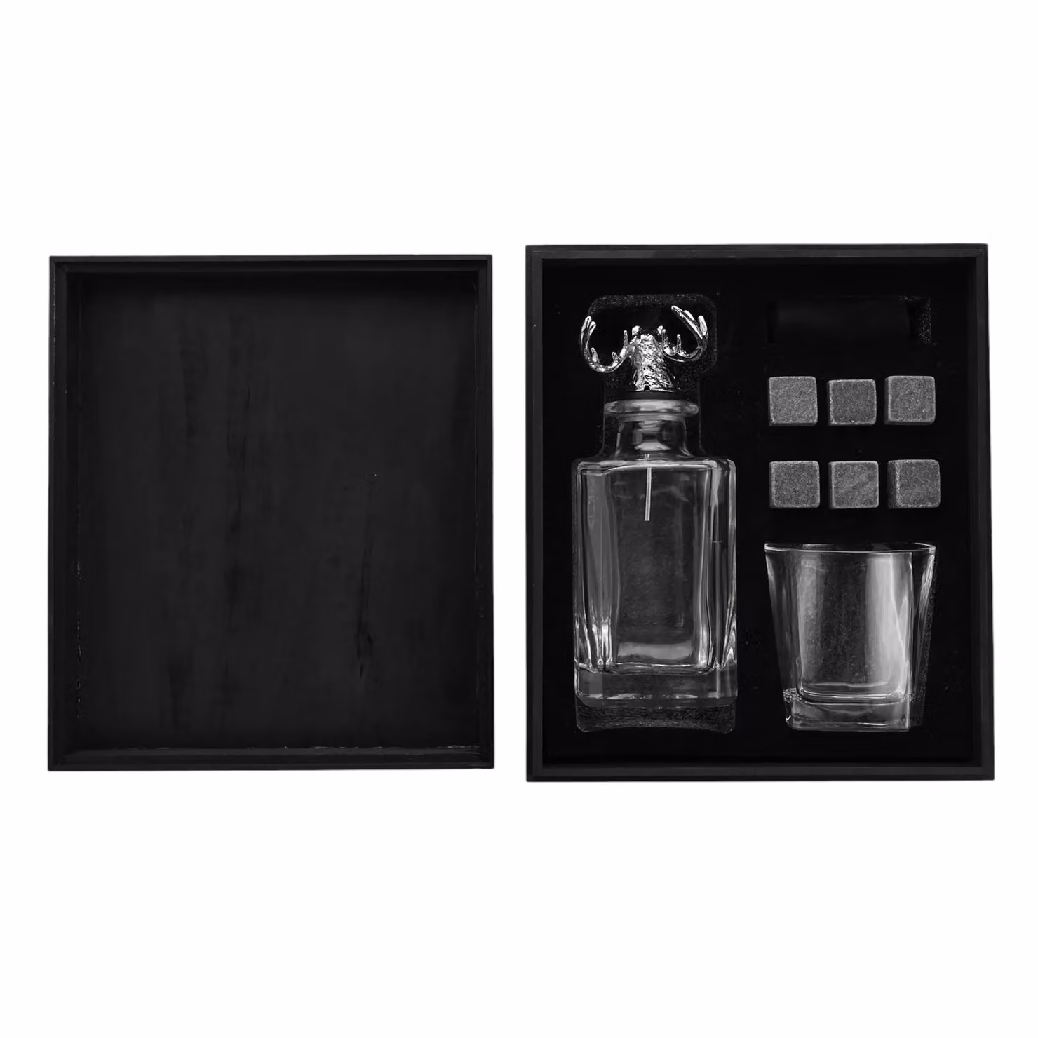 Harvey Makin Men's Whisky Stag Decanter and Glass Set with Cooling Stones in Clear – 2