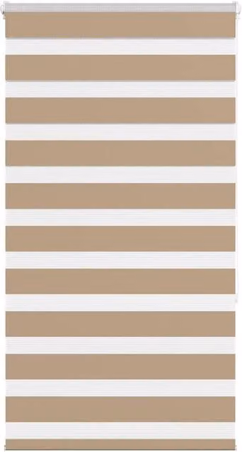 Berkfield Home Zebra Blind in Sand Brown, W: 85 cm, H: 150 cm