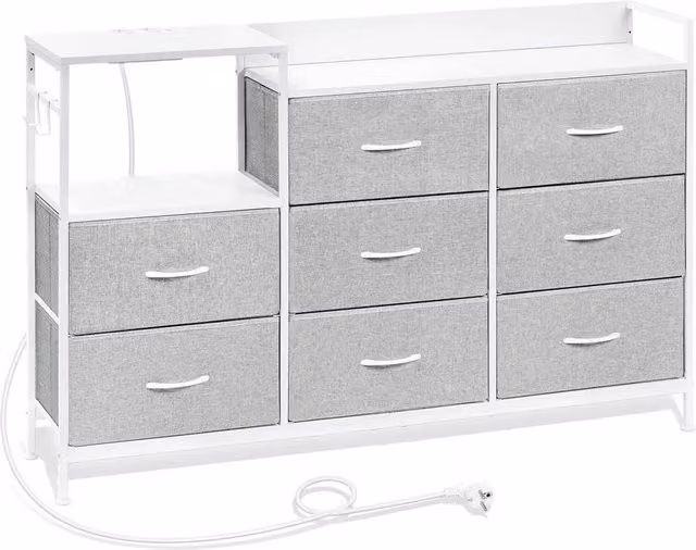 SPETLEK Modern Grey Chest of Drawers for Bedroom Storage