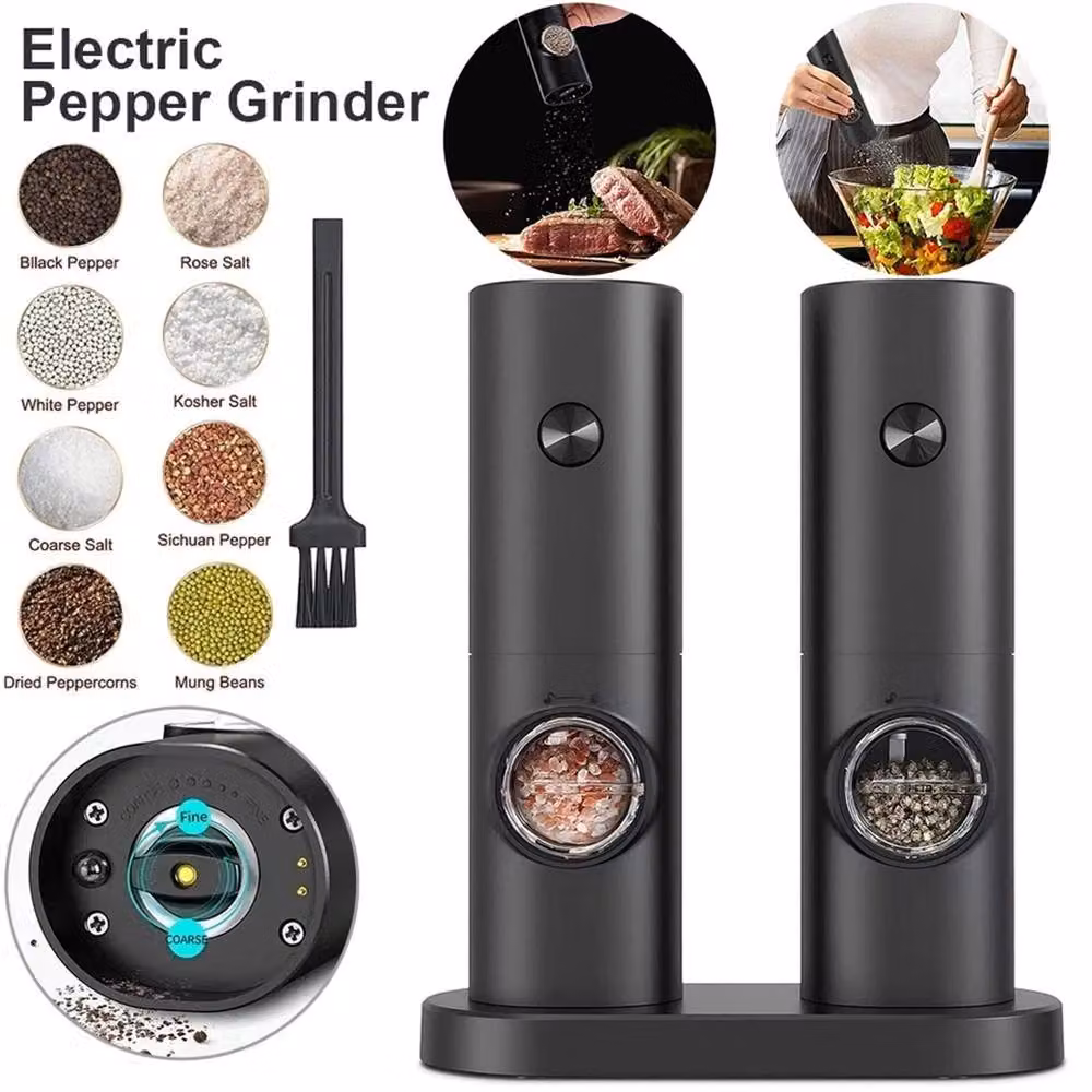 Nordara Electric Salt and Pepper Grinder Set in Black – 5