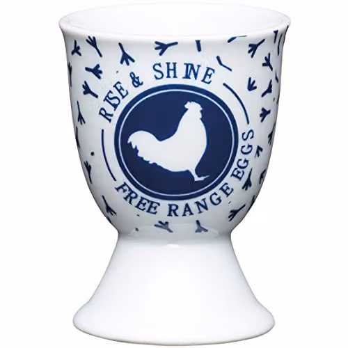 Kitchen Craft Blue Porcelain Egg Cup, W: 9 cm, D: 12 cm, H: 16 cm
