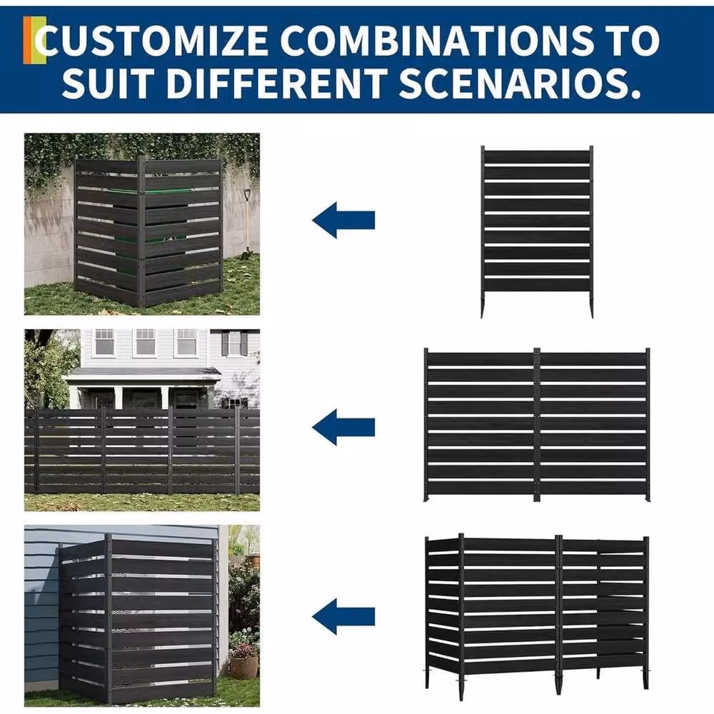 VOGREX 2 Panel Privacy Screen for Trash Cans and Air Conditioners in Charcoal Grey – 5