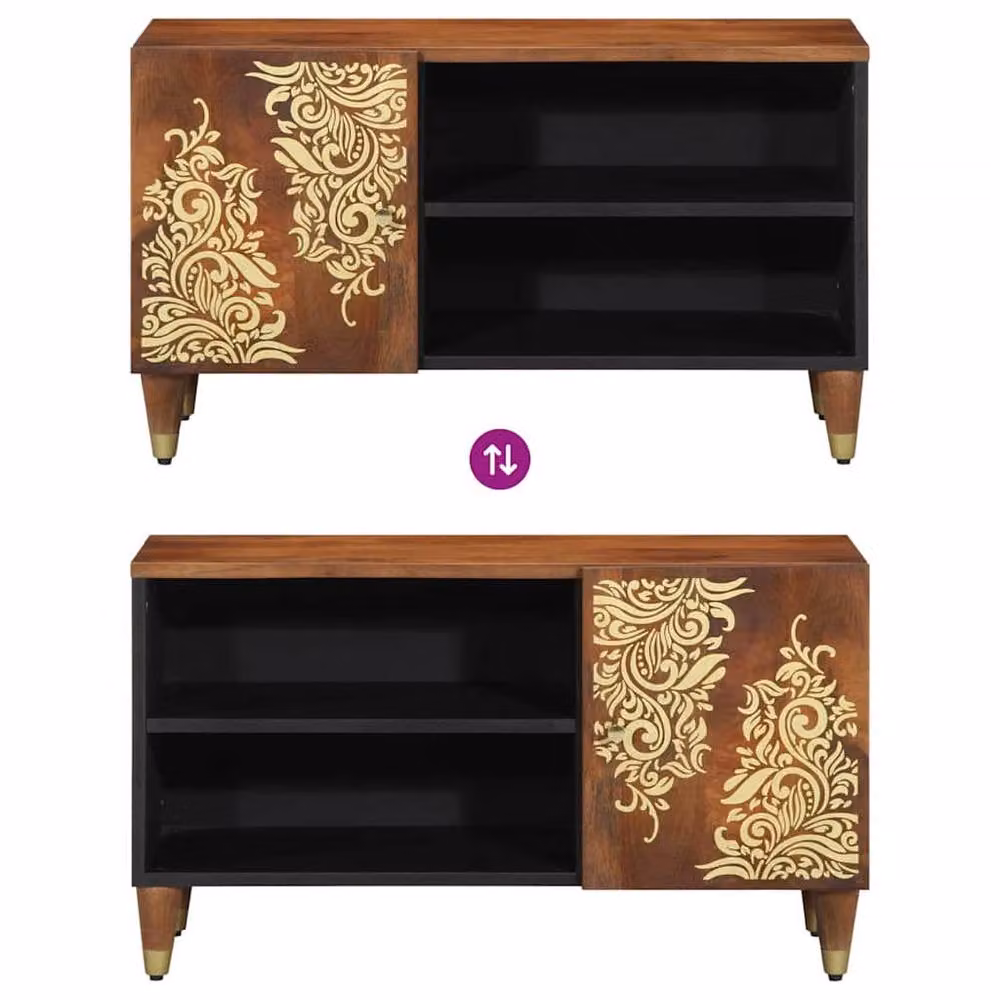 Berkfield Home TV Cabinet in Honey Brown Solid Mango Wood and Engineered Wood – 7