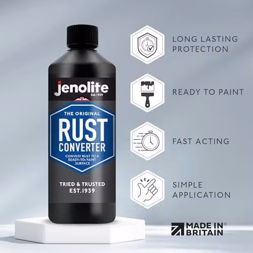 JENOLITE Rust Converter Liquid 500ml Black Water Based Quick Drying Metal Primer – 2