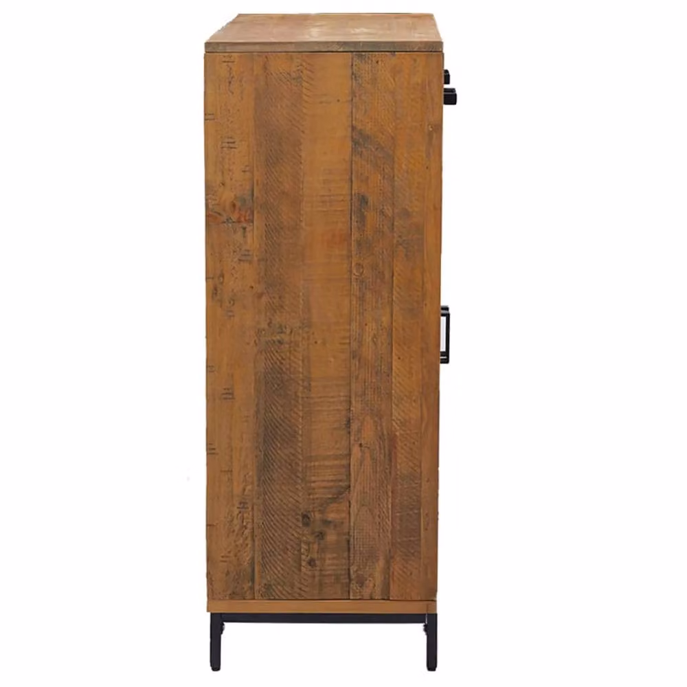 Berkfield Home Industrial Shoe Rack in Brown Solid Pinewood, W/D/H: 75 x 40 x 110 cm – 3