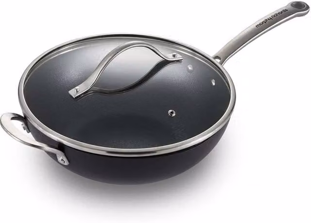 Morphy Richards Mastery 28cm Non-Stick Stir Fry Pan with Glass Lid, Black – 1