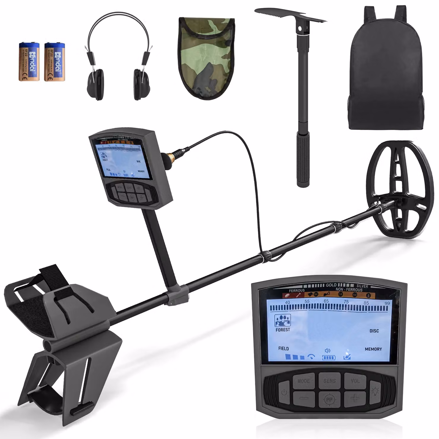 OUTSUNNY Gold Metal Detector with DSP Chip and 5 Professional Modes in Dark Grey – 2