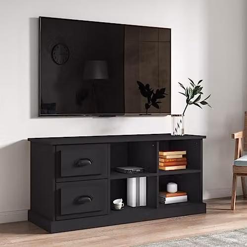 vidaXL High Gloss White TV Cabinet in Engineered Wood, W: 102 cm, D: 35.5 cm, H: 47.5 cm