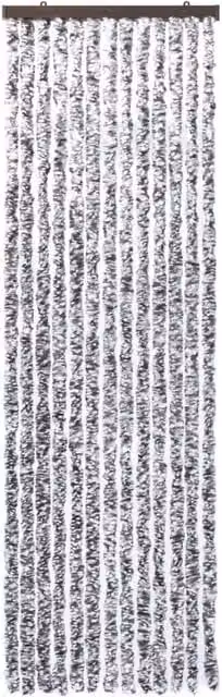 Berkfield Home Brown and Beige Striped Chenille Insect Curtain, W: 56 cm, H: 185 cm