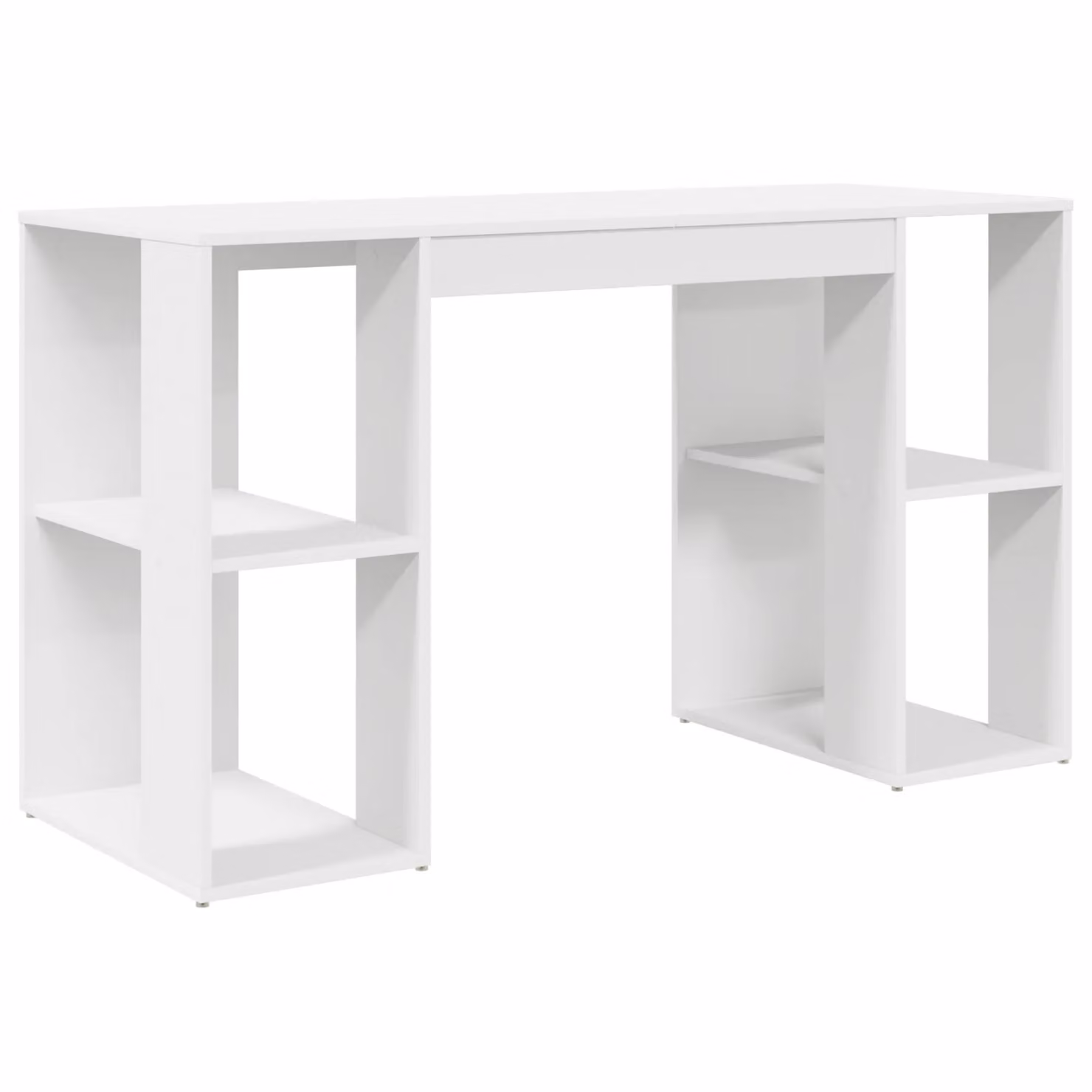 Berkfield Home White Computer Desk with Medium Storage in Matt White MDF – 2