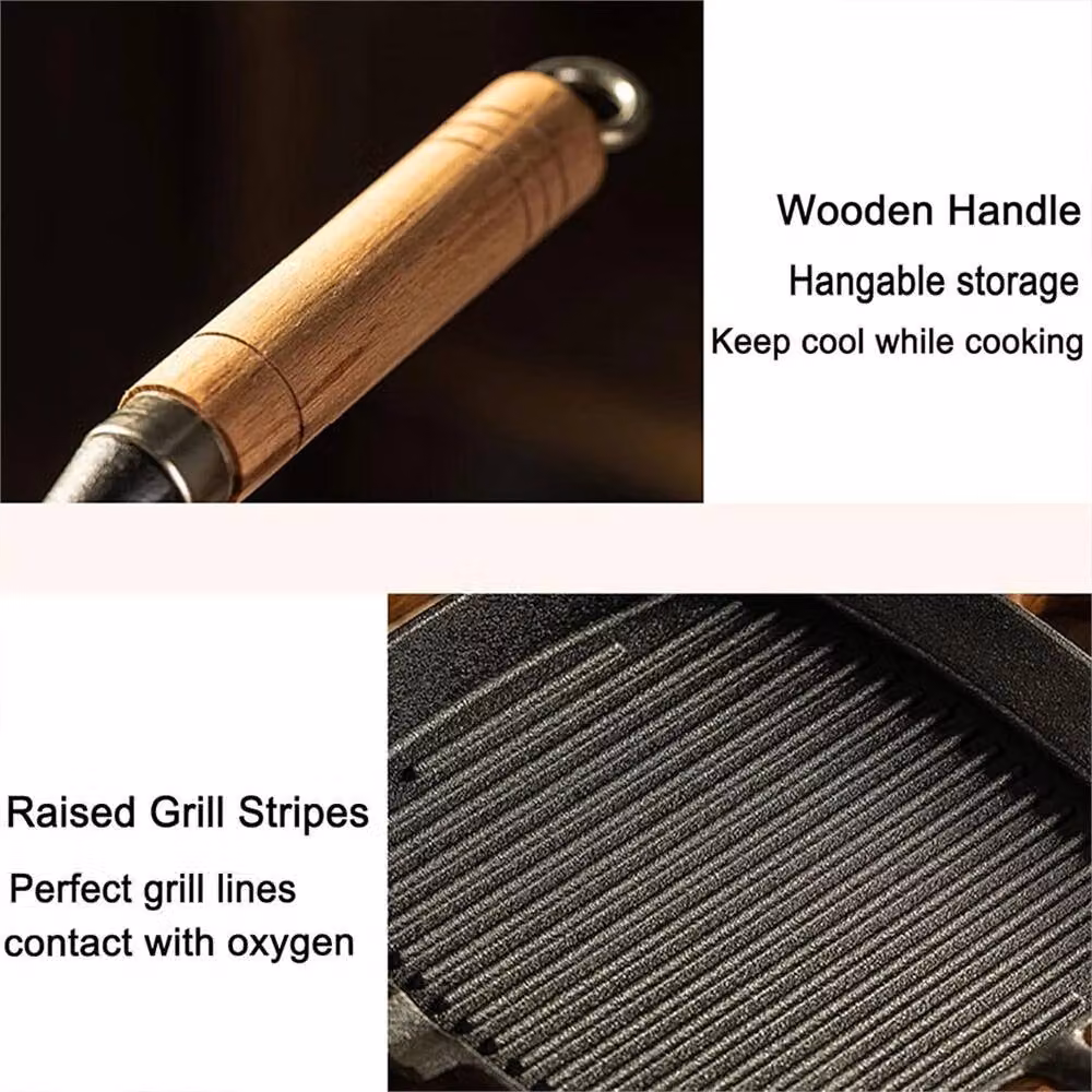 Nordara Cast Iron Non-Stick Grill Pan with Pouring Spout in Black – 4