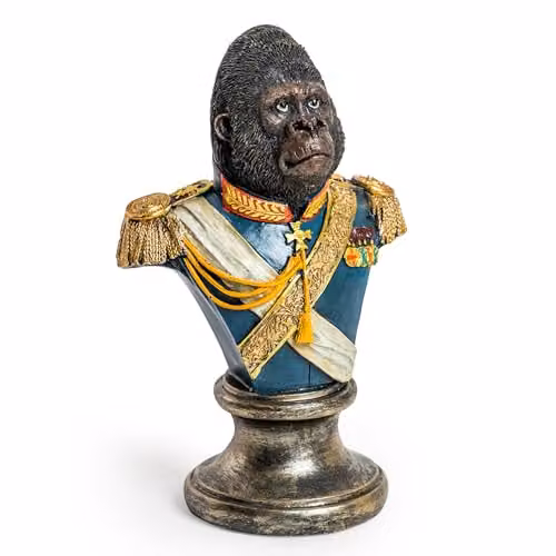 Madison & Mayfair Gentry Gorilla Bust Sculpture in Blue