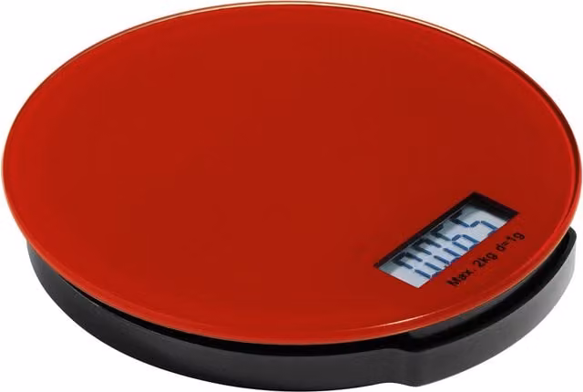 Orsina Electronic Digital Glass Kitchen Scale, 2kg Capacity, Blue or Red