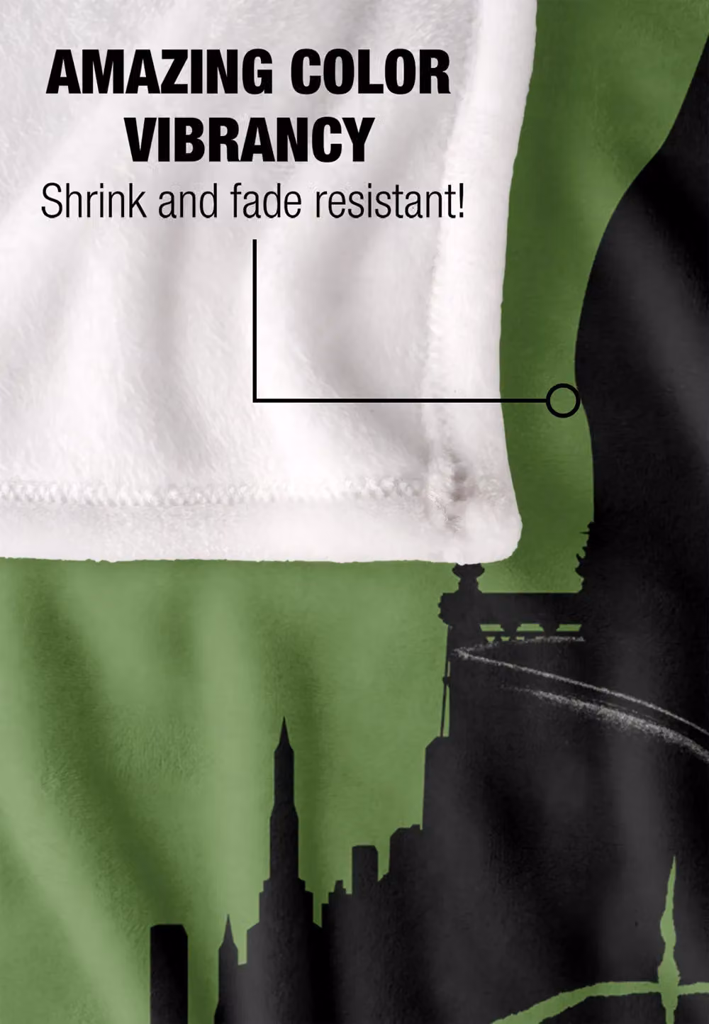 Batman The Riddler Mirrored Silky Touch Super Soft Throw Blanket, White and Green, W: 152 cm, D: 127 cm – 4