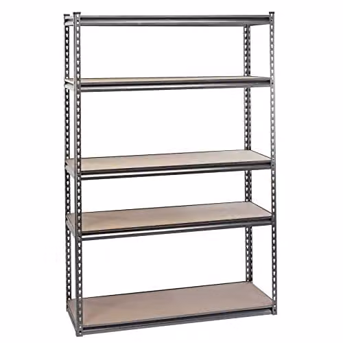 Draper Expert Steel Shelving Unit with Five Shelves, Blue and Grey, W/D/H: 122.0 x 45.0 x 183.0 cm – 1