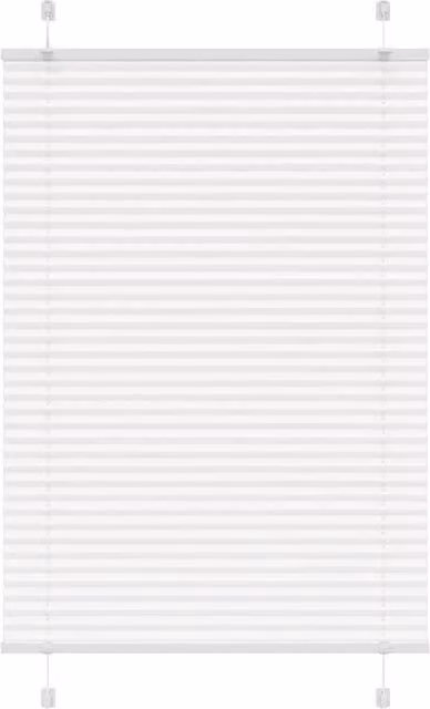 Berkfield Home White Single Pleat Polyester Fabric Blind, W: 89.4 cm, H: 100 cm