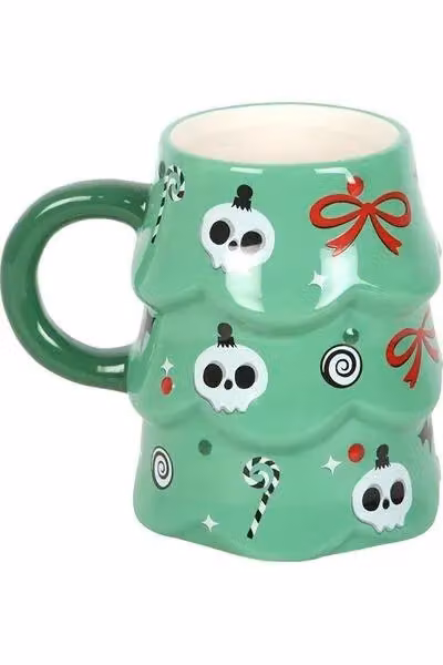KDMD Creepy Christmas Tree Mug in Green, 500 ml – 2