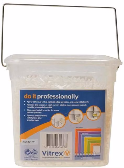Vitrex White Wall Tile Spacers 2.5mm, Pack of 3000
