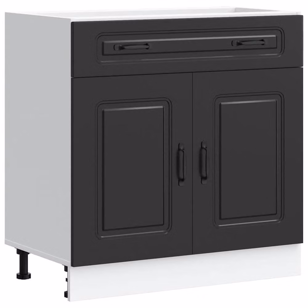 Berkfield Home Kalmar Black Matt Engineered Wood Kitchen Base Cabinet – 1