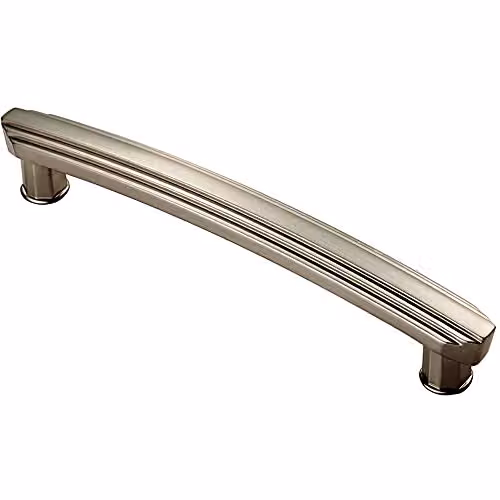Loops Ridge Design Curved Cabinet Pull Handle in Brushed Silver, 160mm Fixing Centres
