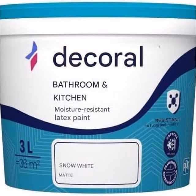 Trans-Pal White Matte Anti-Mould Water-Based Latex Paint for Bathroom and Kitchen