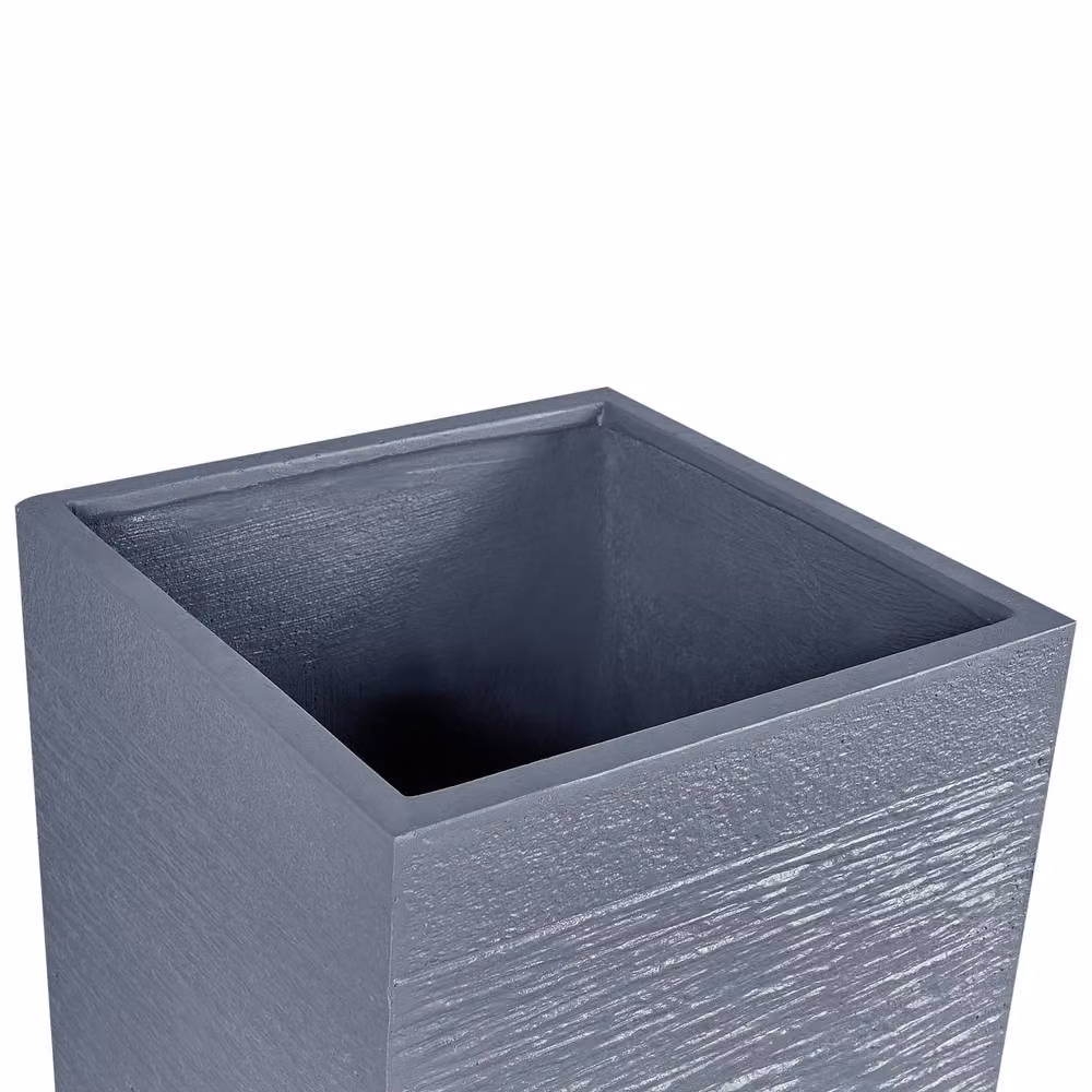 Wyld and Coco Grey Fibre Clay Tall Square Planter for Indoor or Outdoor Use, H 77 x W 40 x D 40 cm – 3