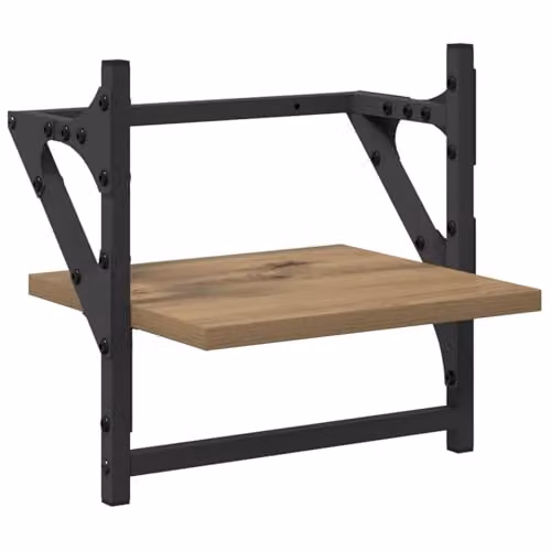 vidaXL Set of 6 Wall-Mounted Modern Shelves in Brown Artisan Oak, W/D/H: 100 x 25 x 30 cm – 4