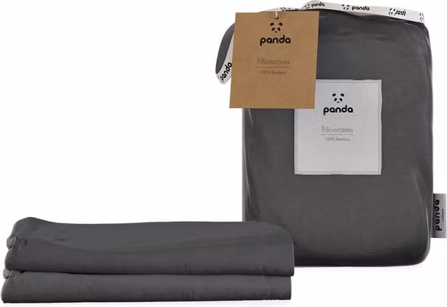 Panda London Antibacterial and Breathable 100% Bamboo Pillowcases in Grey