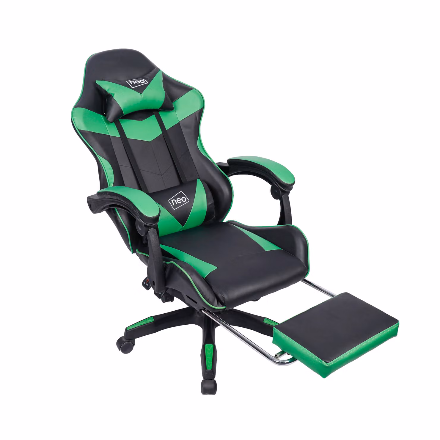 Neo Green PU Leather Gaming Chair with Footrest and Headrest – 4