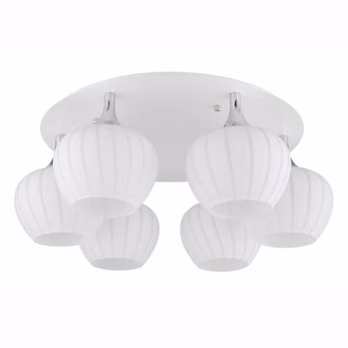 Globo Lighting Netlighting Maxy Globe Ceiling Light with White Glass Sphere and Chrome Metal Finish, 6 x E27