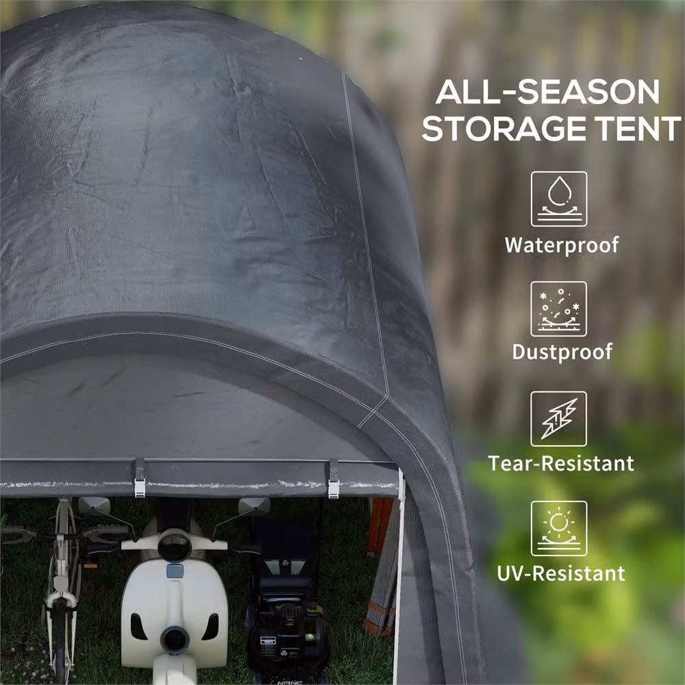 Havendro Heavy Duty Garden Storage Tent in Grey with Double Doors, W: 300 cm, D: 300 cm, H: 235 cm – 2