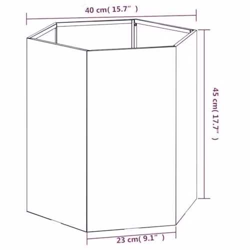 vidaXL Rusty Corten Steel Planter Tub, Brown, W/D/H: 40 x 40 x 45 cm – 3