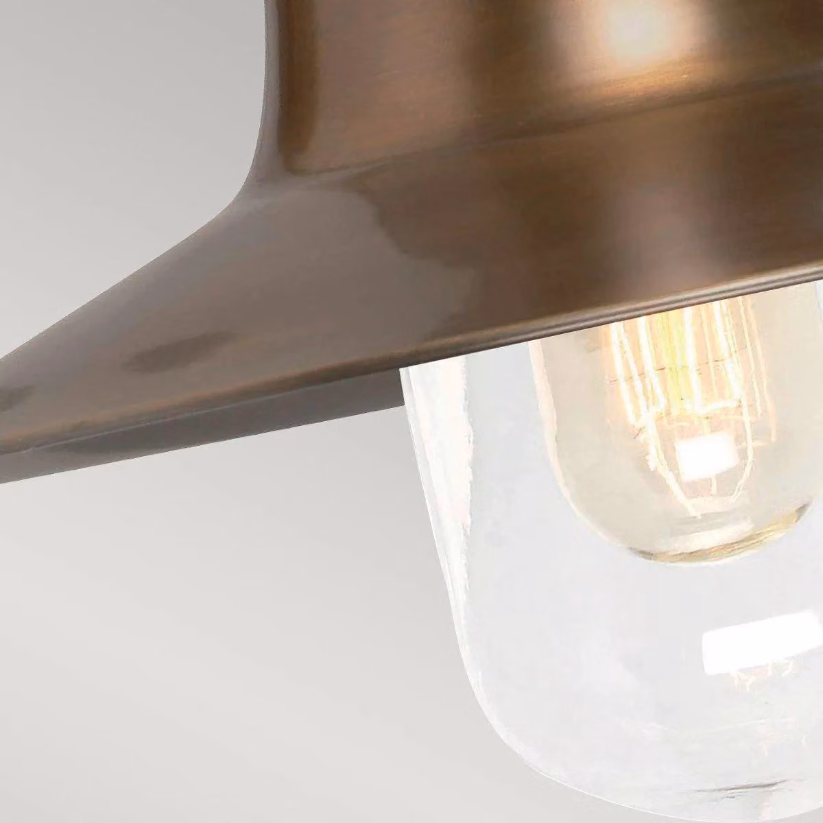 Netlighting Sheldon Maritime Dome Outdoor Wall Light in Yellow and Brass with E27 Socket, IP44 Rated – 2