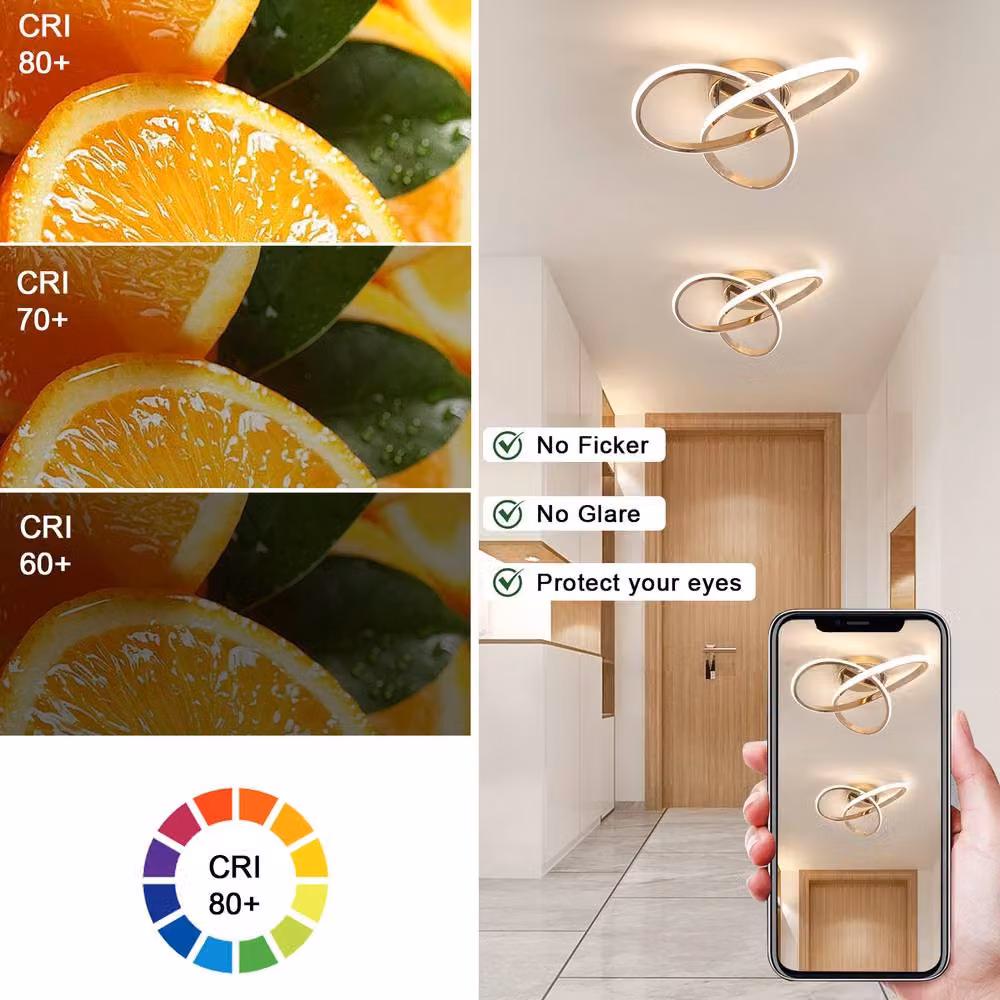 Pheashine Dimmable LED Ceiling Light in Gold/Brass, Diameter: 40 cm – 2