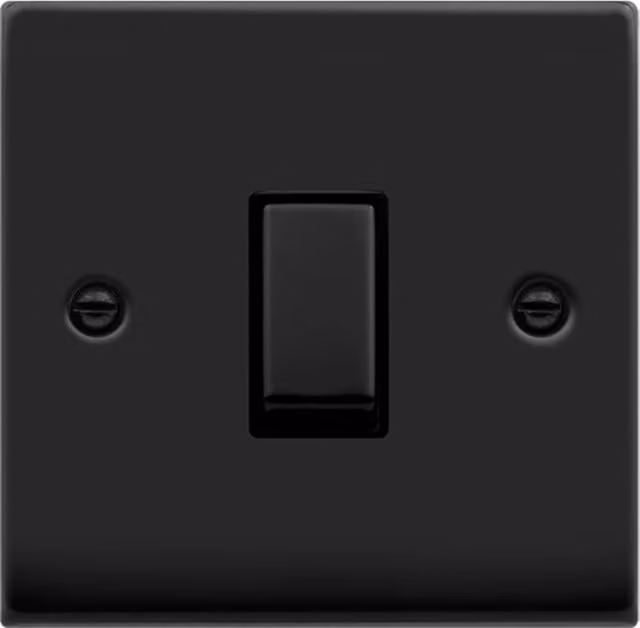 SE HOME Black Flush Screw 1 Gang Intermediate Light Switch