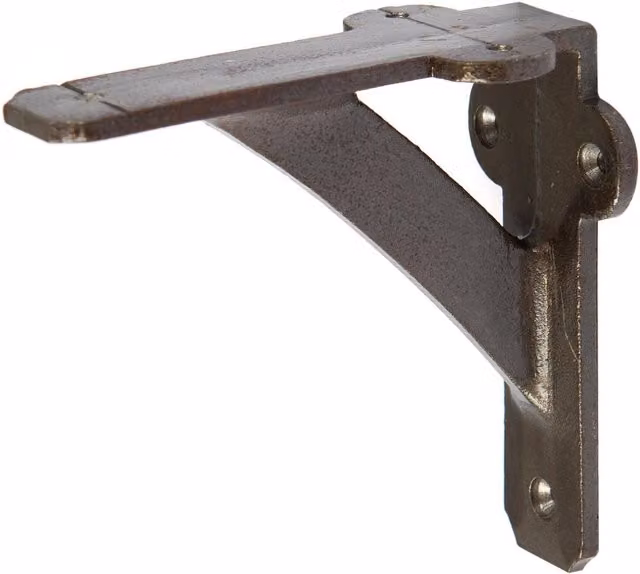 Hammer and Tongs Iron Shelf Bracket in Grey and Brown, 100mm