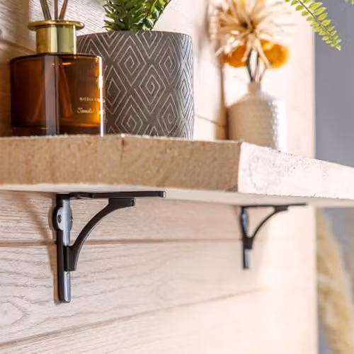 Hammer and Tongs Matt Black Curved Iron Shelf Bracket – 4
