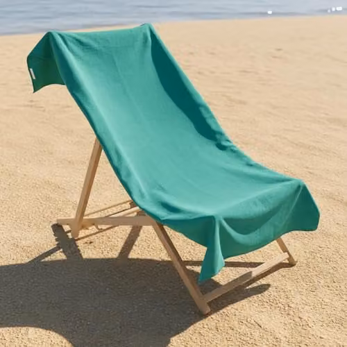 OHS Microfibre Quick Dry Beach Towel, Turquoise, W/H: 71 x 152 cm