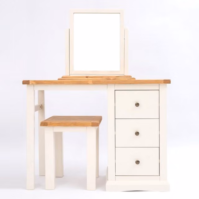 Cabinet Bits Castelli 3 Drawer Dressing Table Set in Off-White