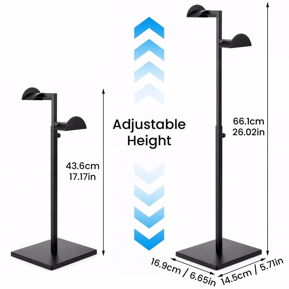 Havendro Adjustable Black Purse Stand with 2 Hooks and Heavy Anti-Slip Base – 2