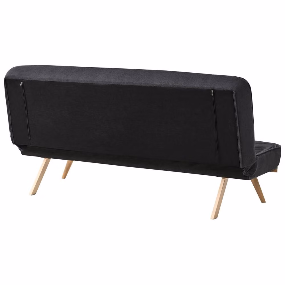 Wyld and Coco Black 2-Seater Fabric Click Clack Sofa Bed with Matt, W/D/H: 191 x 140 x 84 cm – 4
