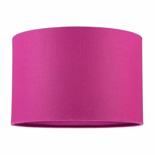 Happy Homewares Raspberry Rose Textured Linen Fabric Circular Lamp Shade in Red and Pink, W: 30 cm, H: 20 cm