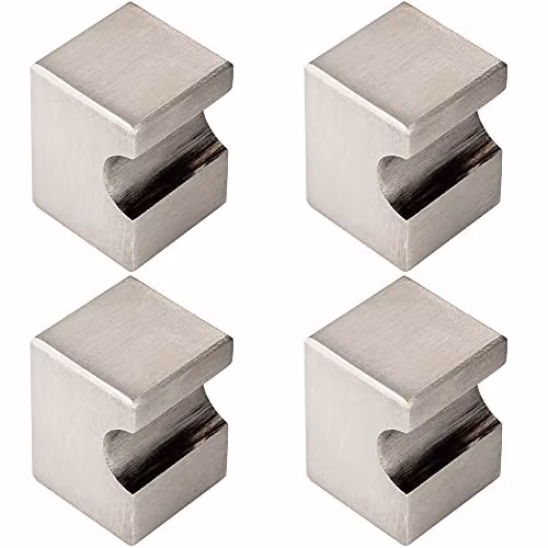 Loops 4 Pack Square Cupboard Door Knob in Brushed Silver, 22 x 22mm with 30mm Projection – 1