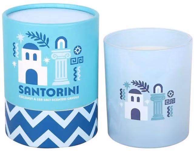 Something Different Santorini Coconut & Sea Salt Scented Candle in Blue