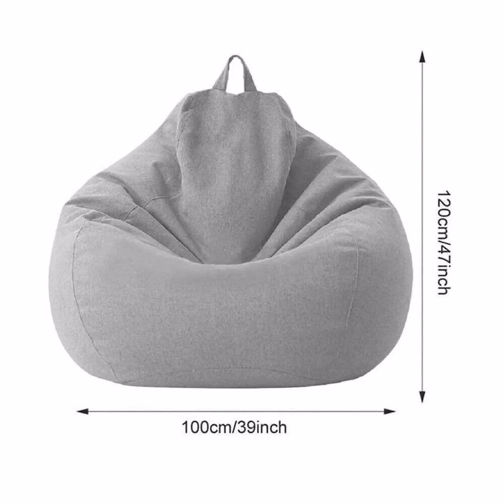 SPETLEK Extra Large Bean Bag Chair Cover in Grey, 0.6m2 – 2